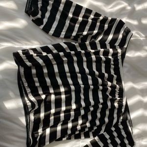 black and white off the shoulder top